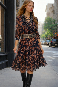 Vestido Lucky de gasa  con cinturón incluido (36-48)