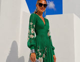 Suad pleated chiffon dress, 2 prints, sizes (34-48) video