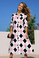 Vestido Rosalía camisero Midi algodón, 2 estampados, tallas (36-50) (vídeo)