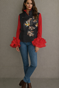 Satin Acapulco vest, 3 embroideries, sizes (36-48)