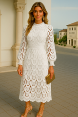 40% OFF Carla embroidered and brocade dress, 4 colors, sizes (36-46)
