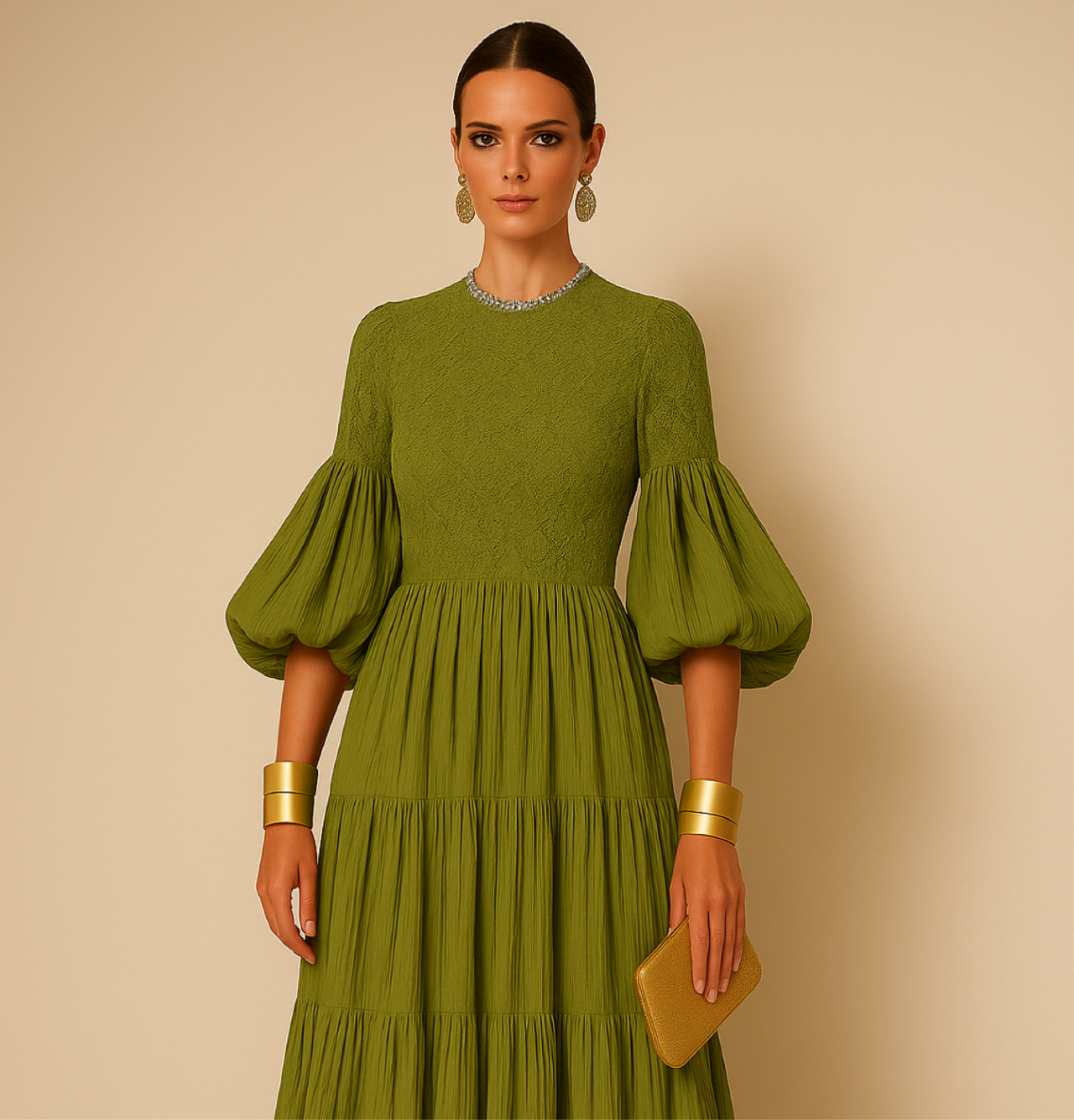 Vestido Gabriela de algodón licra cuerpo nido de abeja elastane, 4 colores tallas (36-48)