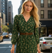 Laila dress, 4 prints with belt included, sizes (36-48)