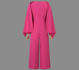 SANTORINI cape jumpsuit, cotton lycra crepe, 4 colors, sizes (36-50)