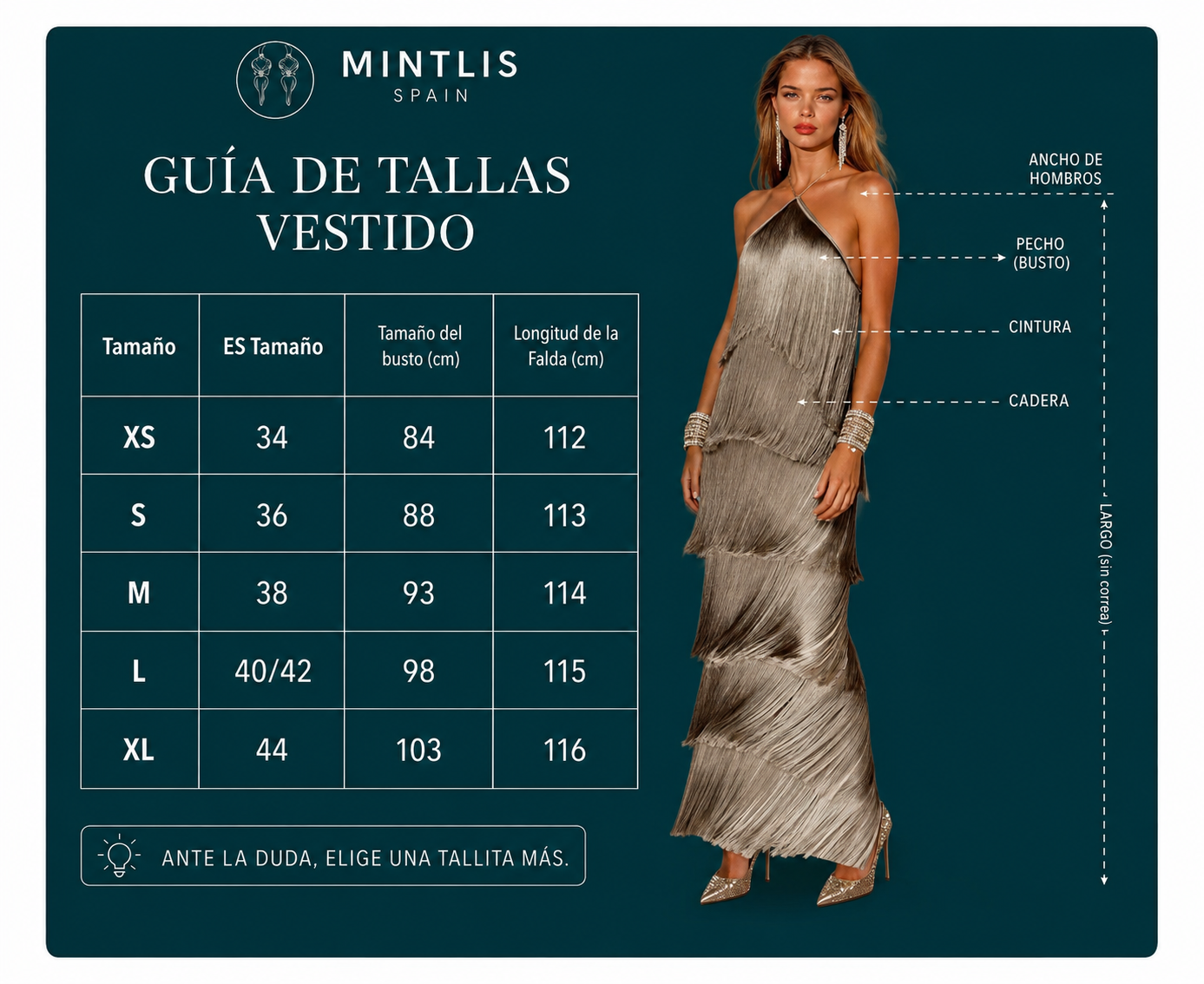 Vestido Cocktail flecos cuello halter, 4 colores, tallas (34-44) video