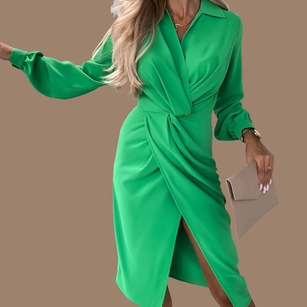 Strech crossed green Cuba dress. 4 colors, 5 sizes