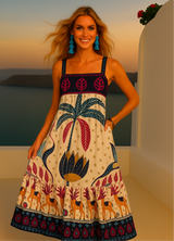 -30% OFF vestido Lisbon con espalda elástica, 5 estampados, tallas (36-44)