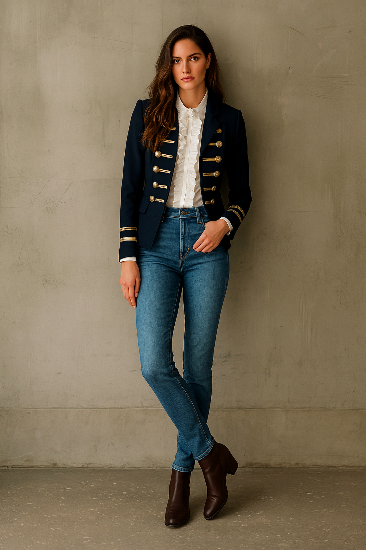 Mery sleeveless jacket with black turtleneck sweater included, and sash, 2 colors, sizes (36-48)