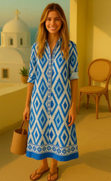 Casilda shirt dress with buttons and pockets, 4 MIDI prints, sizes (36-52)
