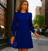 Hillary Satin Dress with sash, sizes (36-46) 3 colors