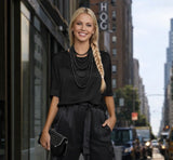 Conjunto Billion top y pantalón elástico, 5 colores, tallas (36-48)