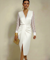 Puerto Rico dress, cotton lycra elastane, lace sleeves, 2 colors, sizes (36-48) (video)