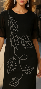 Vestido Alma negro, manga volante, talla ( 36-46) made in Oporto