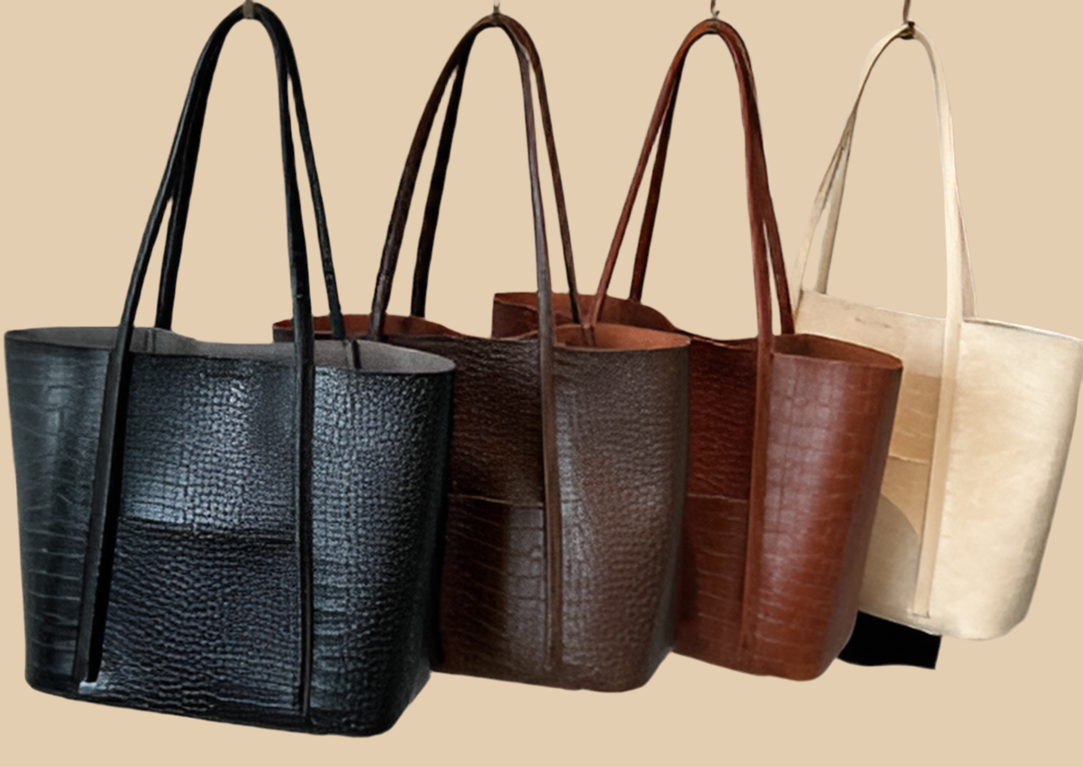 Flavia leather tote bag, 5 colors