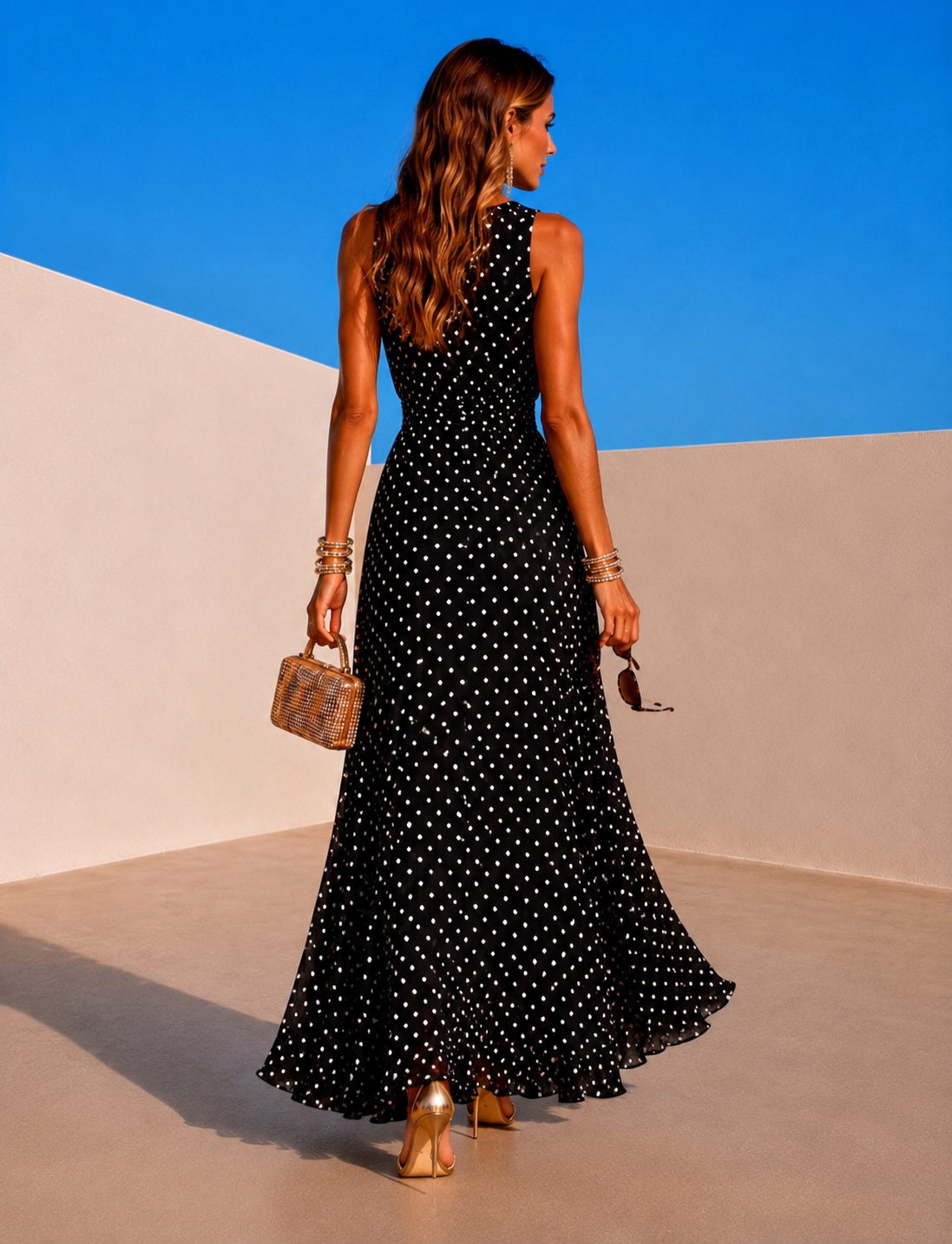 Vestido Polka, estampado gasa algodón holgado, 2 colores tallas (34-48) vídeo