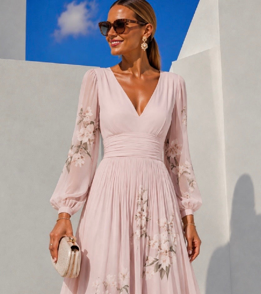 Vestido Suad gasa chiffon 2 estampados, tallas (34-48) vídeo
