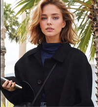 JMPRS Autumn Women Faux Wool Coat Long Sleeve Single Breasted Fashion Turn Down Female Blends Causal Loose Winter Outwear