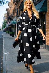 Vestido Baviera de algodón y cintura elastica, tallas (36-52)