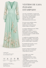 Suad printed dress with sleeves, front, back, fully pleated chiffon, sizes (34-48) video