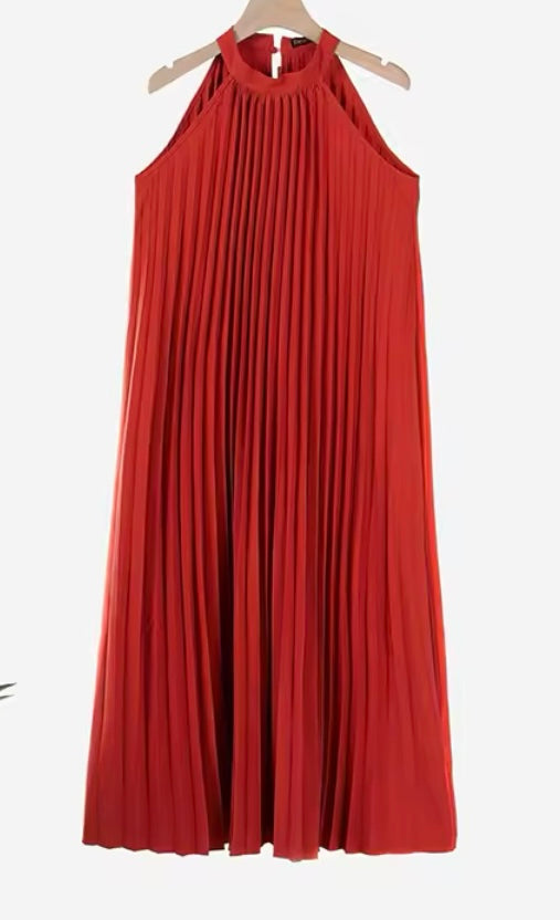 Mintlis mujer, algodon satinado plisado, vestido Indian, 3 colores, tallas (36-50)
