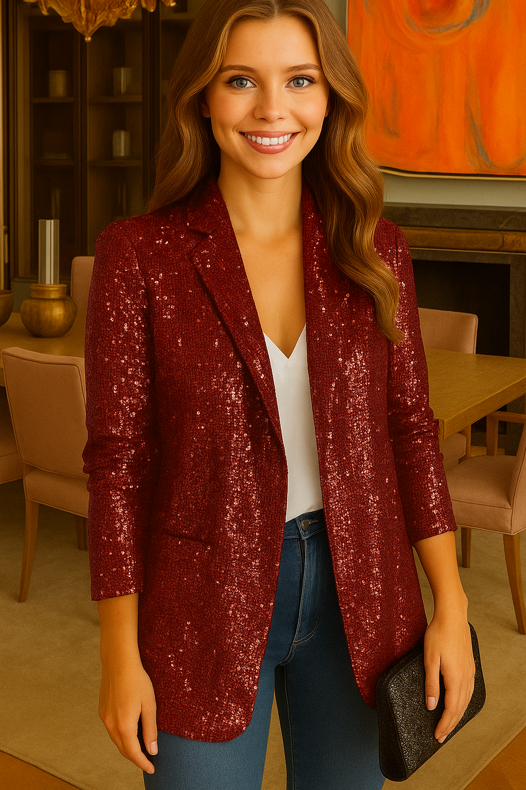 Blazer Brilliant TOP SELLER lentejuelas, 8 colores, tallas (36-52)