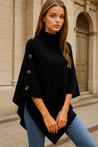 Mintlis poncho mujer punto Davinia, 6 colores, talla única(36-48)