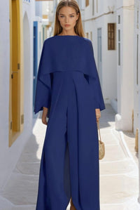 SANTORINI cape jumpsuit, 4 colours, cotton, lycra crepe, 5 sizes from 36-44