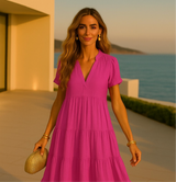 Vestido Amberes de algodón, 5 colores tallas (36-52)
