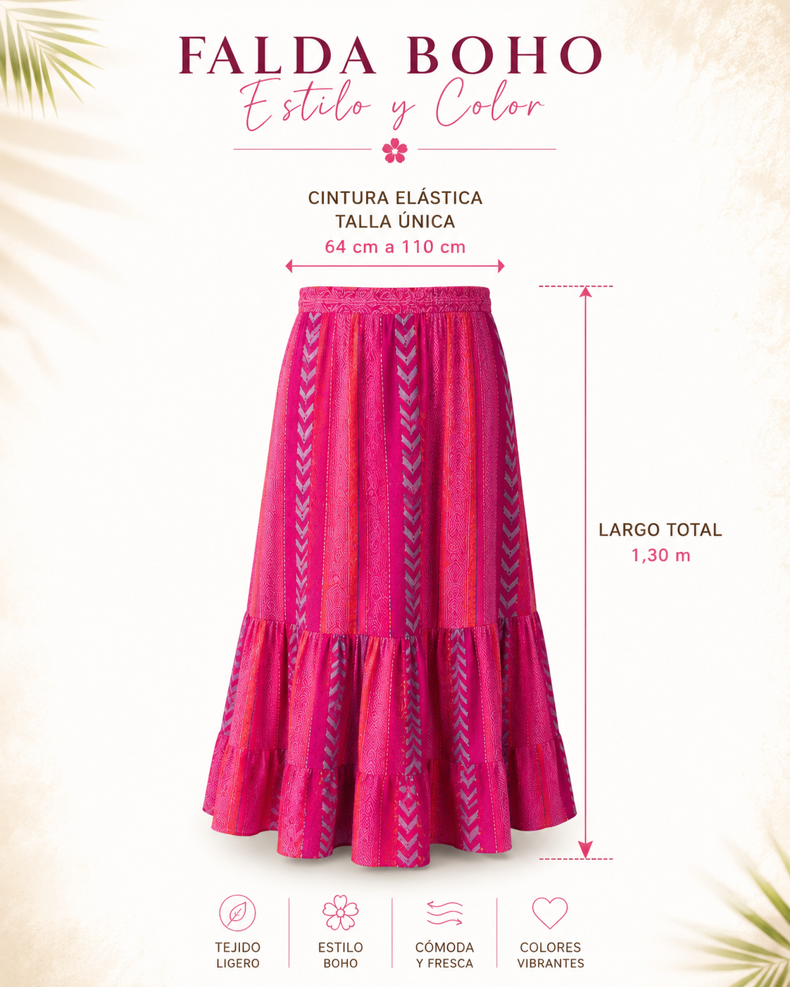 Falda Happy estampados y, 4 estampados talla única 64 cm a 110cm cintura elástica, video