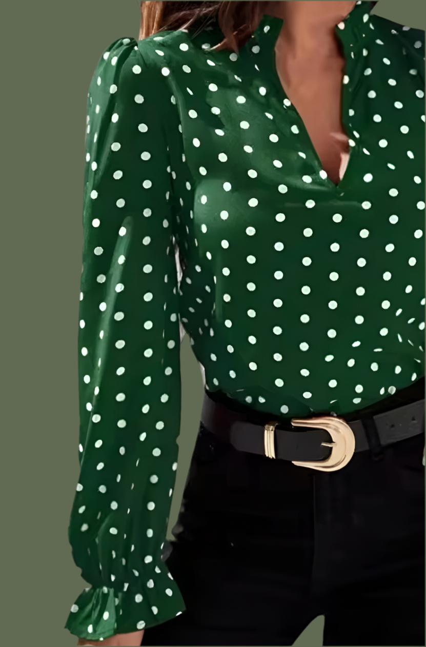 Robin polka dot shirt in gauze and cotton, 3 colours, sizes (36-46)