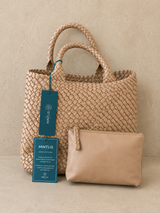 Bolso Las Vegas Tote Trenzado de Piel Auténtica 100% Leather, 5 colores, size talla 46x35x29x16cm