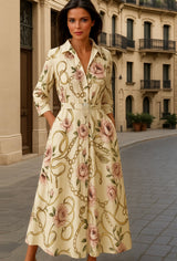 Vestido Mencia de algodón camisero con bolsillos tallas (36-52)
