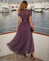 Lamberty chiffon lycra elastic back waist dress, 4 colors sizes (36-48) video
