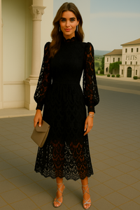 40% OFF Carla embroidered and brocade dress, 4 colors, sizes (36-46)
