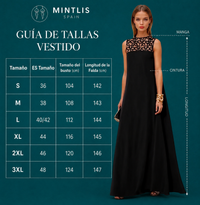 Vestido Cannes bordado y seda largo tallas (36-48)(vídeo)