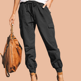 Geneva cargo pants, stretch cotton, elastic, 3 colors, 8 sizes