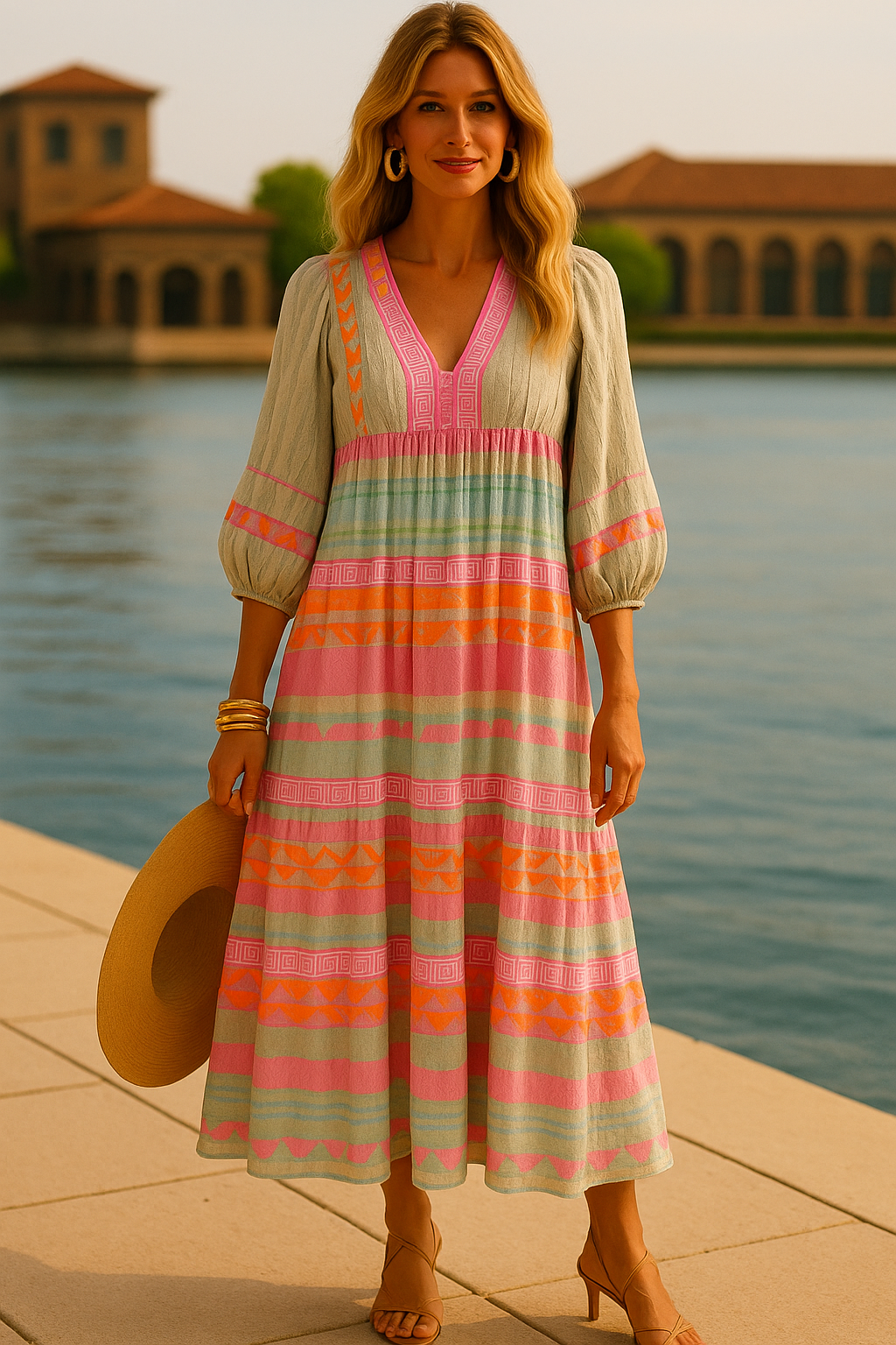 -40% OFF Romeo loose cotton viscose dress, sizes (36-54)