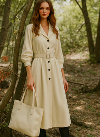 Vestido Holland cinturón incluido en el precio, 3 colores, tallas (36-50)