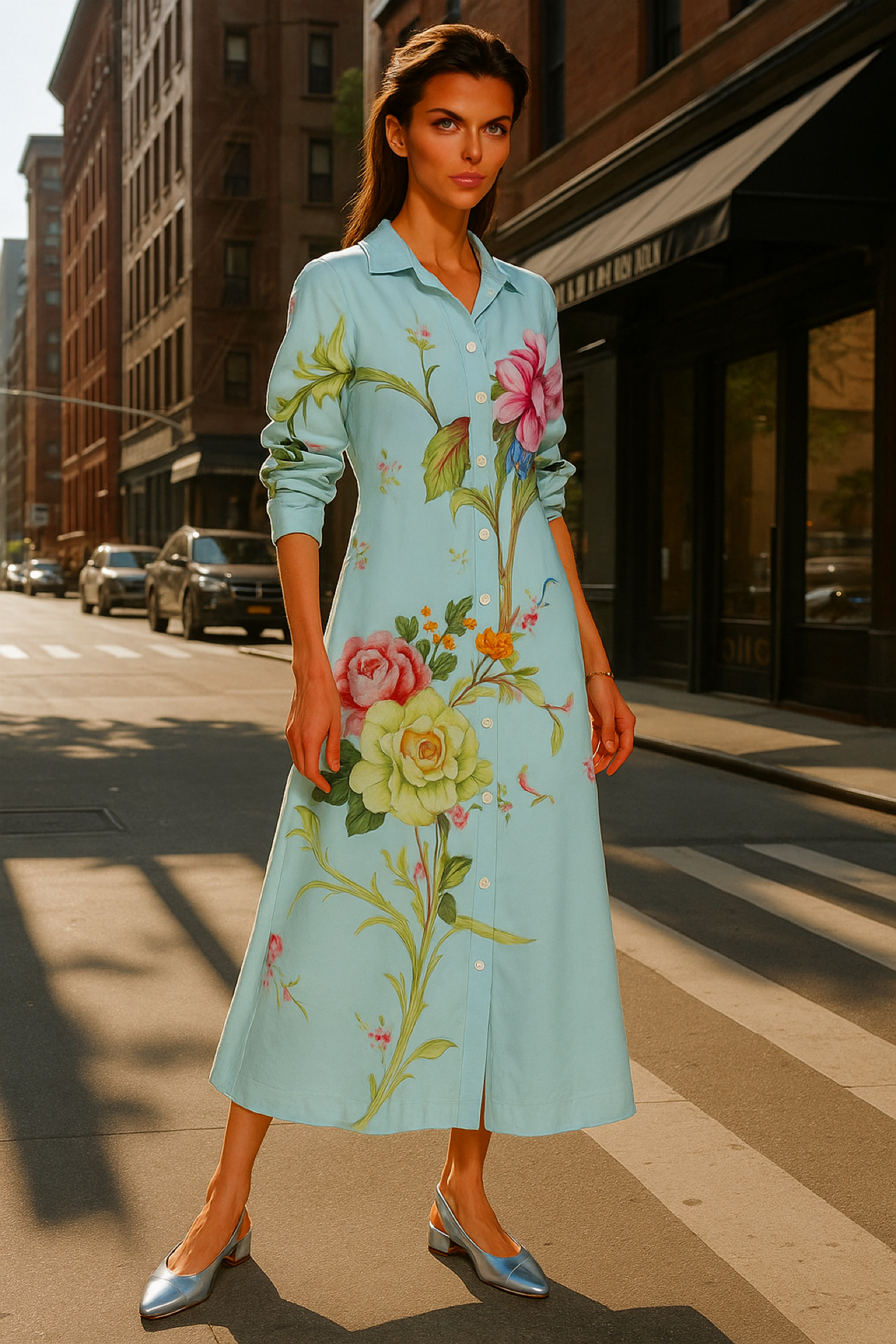 Amores shirt dress, 4 prints, sizes (36-52) see footwear section 25