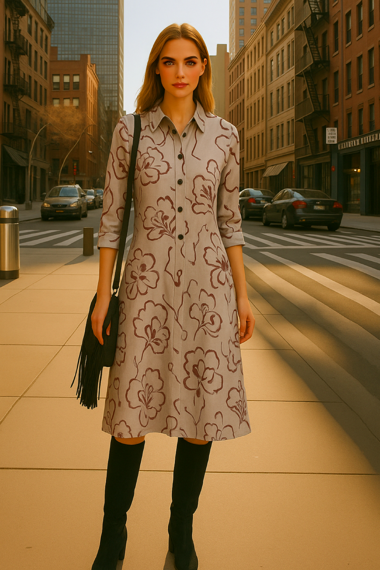 Vestido Antioquia camisero, 3 estampados, tallas(36-50)