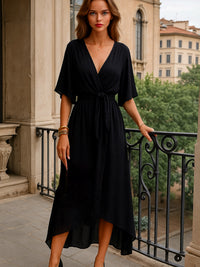 Vestido AMBAR gasa cruzado, tallas (36-50)