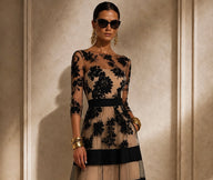Monaco soft tulle dress with embroidered lace and lining, Lycra elastane chest and waist, sizes (34-48) video