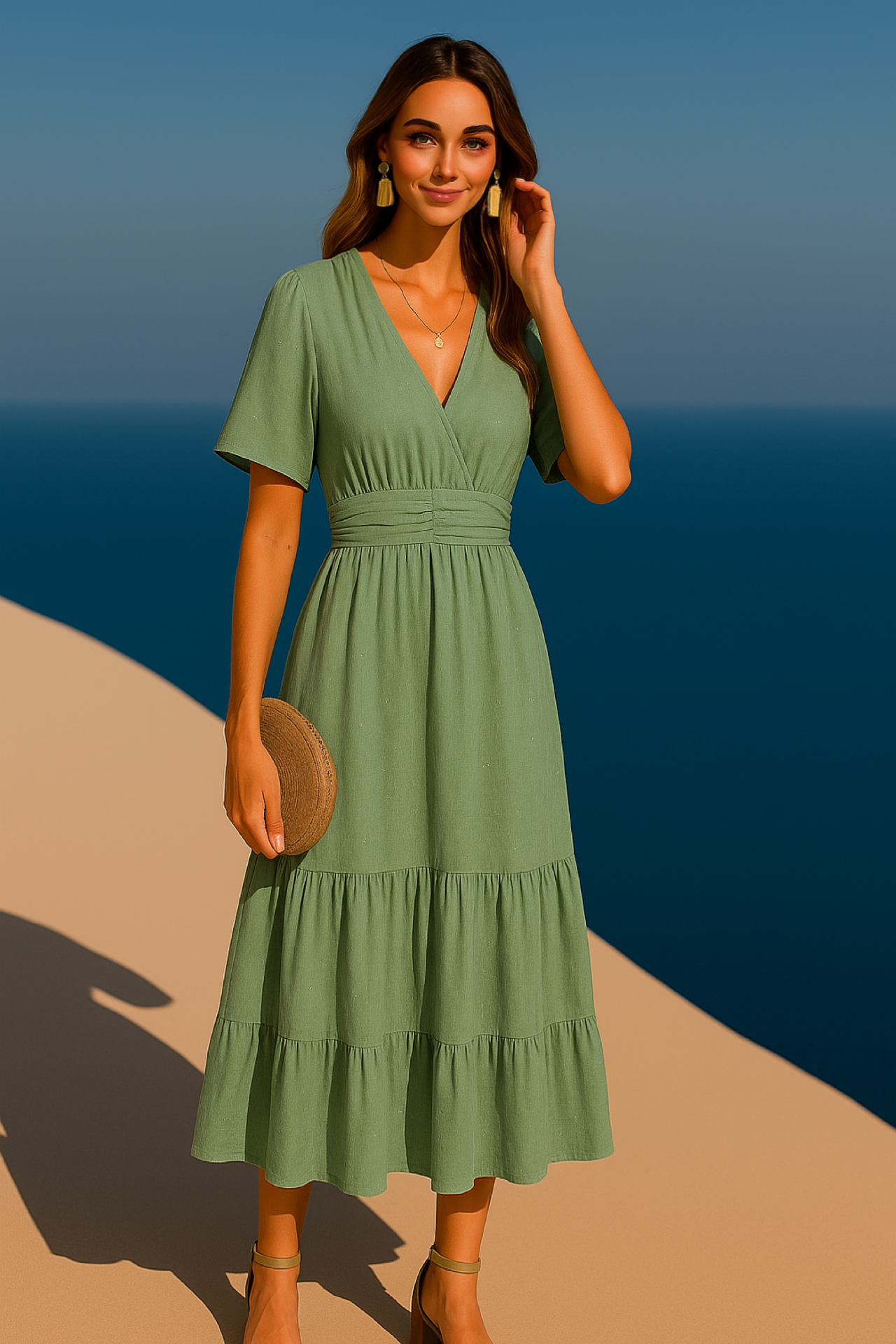 Mykonos black asymmetric fringe dress, 6 sizes from 36 to 46