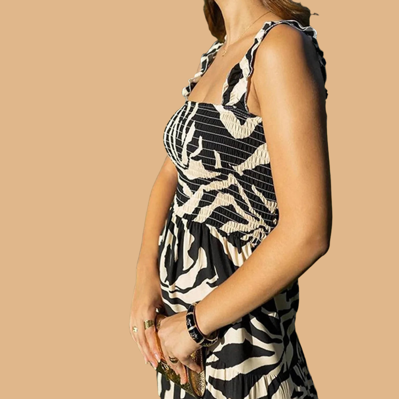 Vestido Zebra de nido de abeja strech, 5 tallas