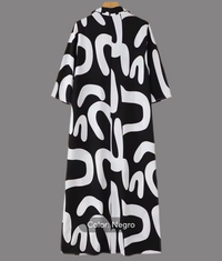 Vestido Safari ancho punto de algodón , 3 estampados, tallas (36-54)made in Oporto