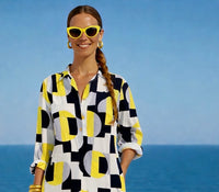 Vestido Bombai camisero algodón, 2 estampados, tallas (36-50) (vídeo)