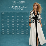 Vestido Chantalle estampado con botones y fajín, tallas (36-50)