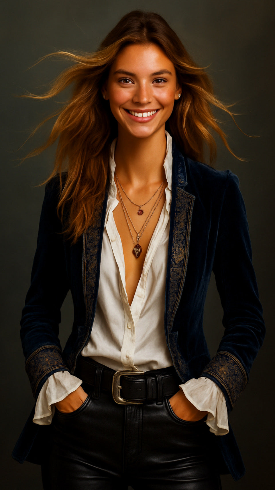 Blazer Romance terciopelo y bordados, 3 colores, tallas (36-48)