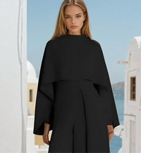 SANTORINI cape jumpsuit, 4 colours, cotton, lycra crepe, 5 sizes from 36-44