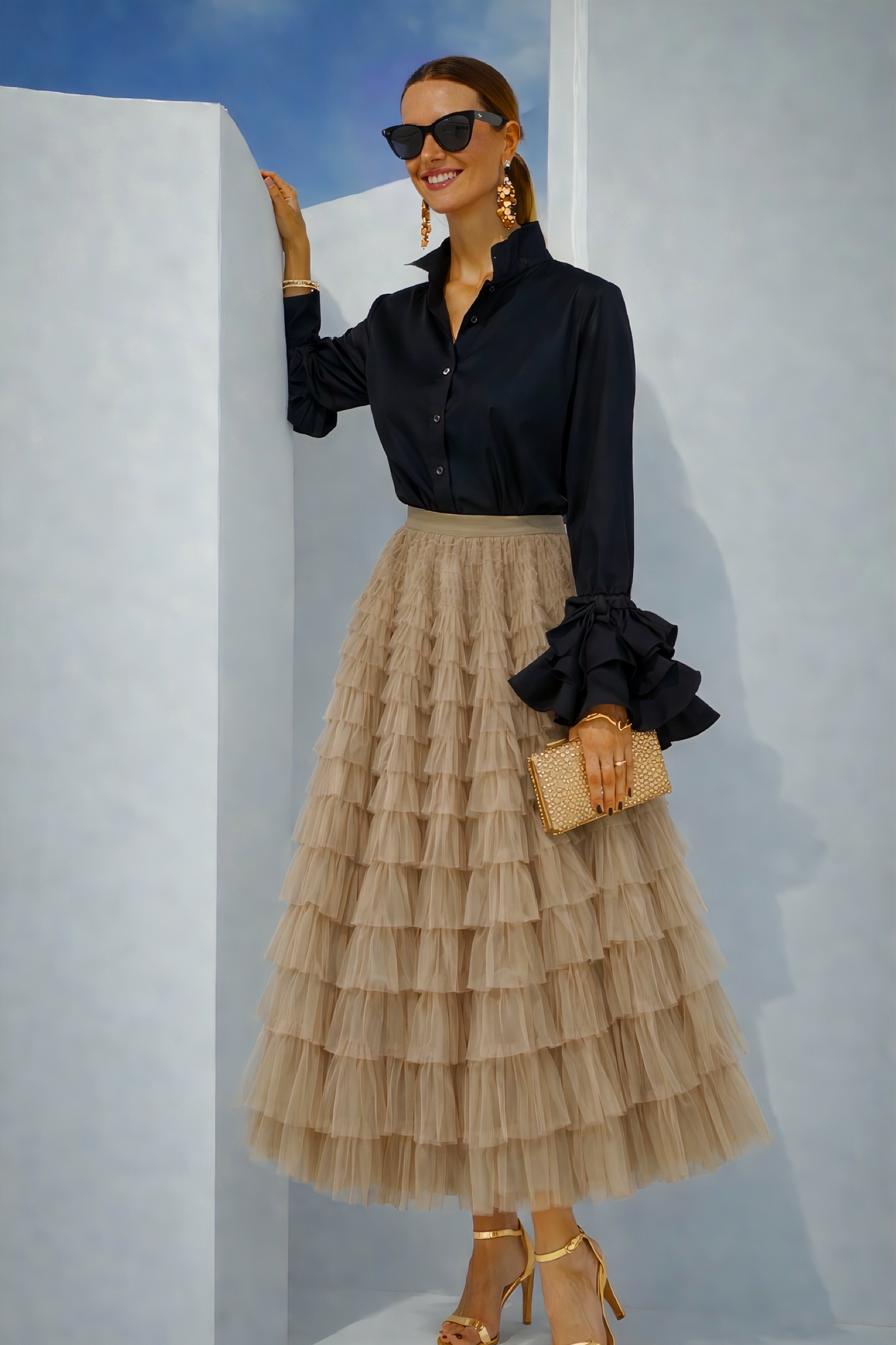 Air Tulle Skirt, 4 colors Elastic waist (one size) 64cm to 110cm